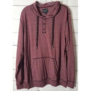 Retrofit Men's XL Maroon Cotton Blend Long Sleeve Lightweight Drawstring Hoodie